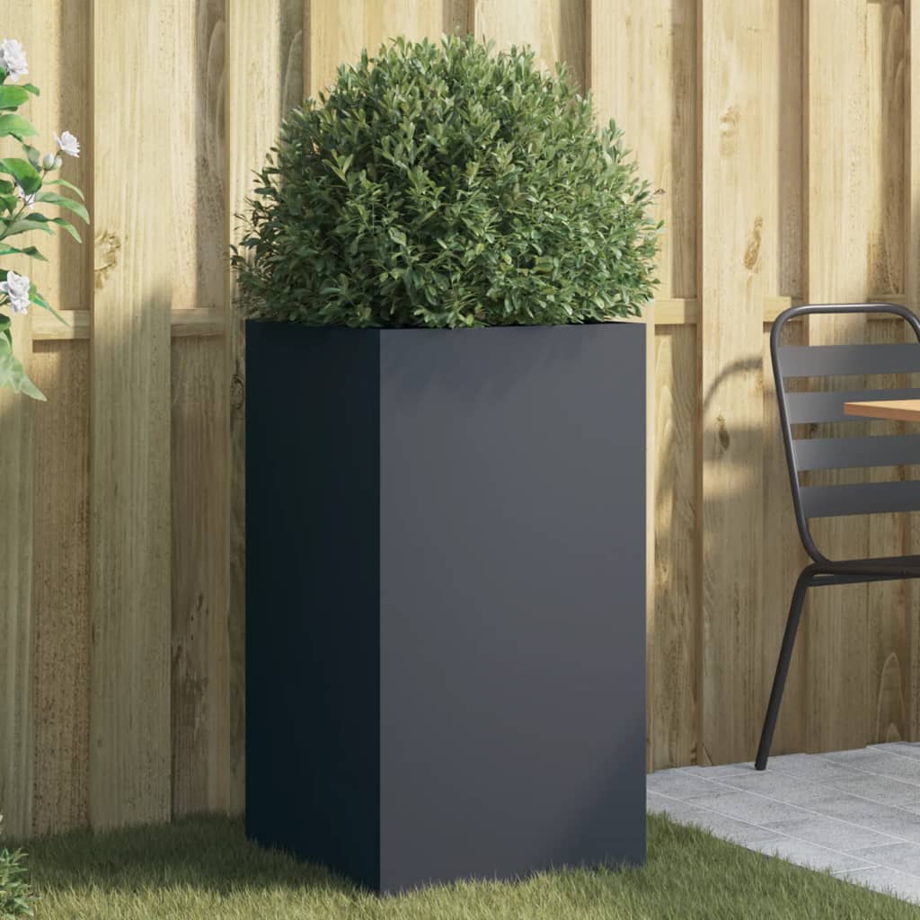 vidaXL Pflanzkübel Anthrazit 42x38x75 cm Stahl