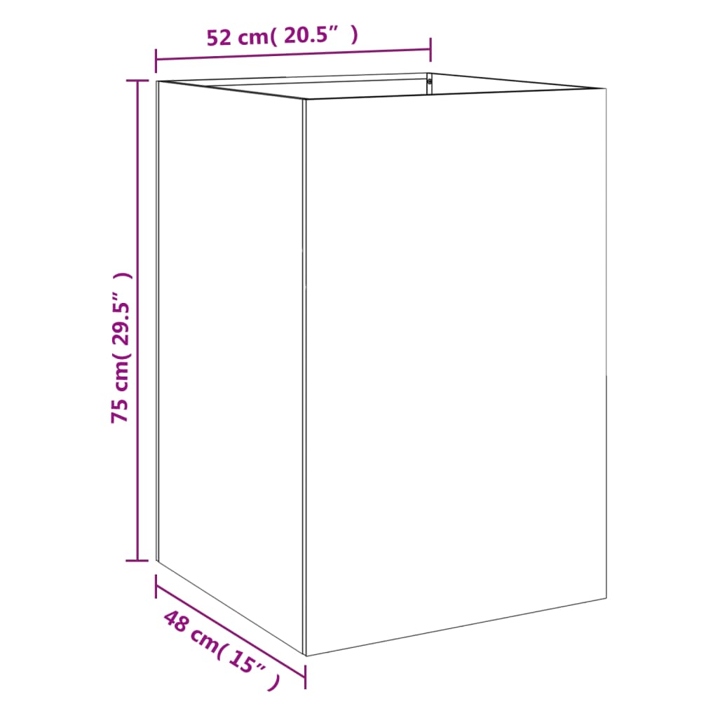 vidaXL Jardinière noire 52x48x75 cm Acier