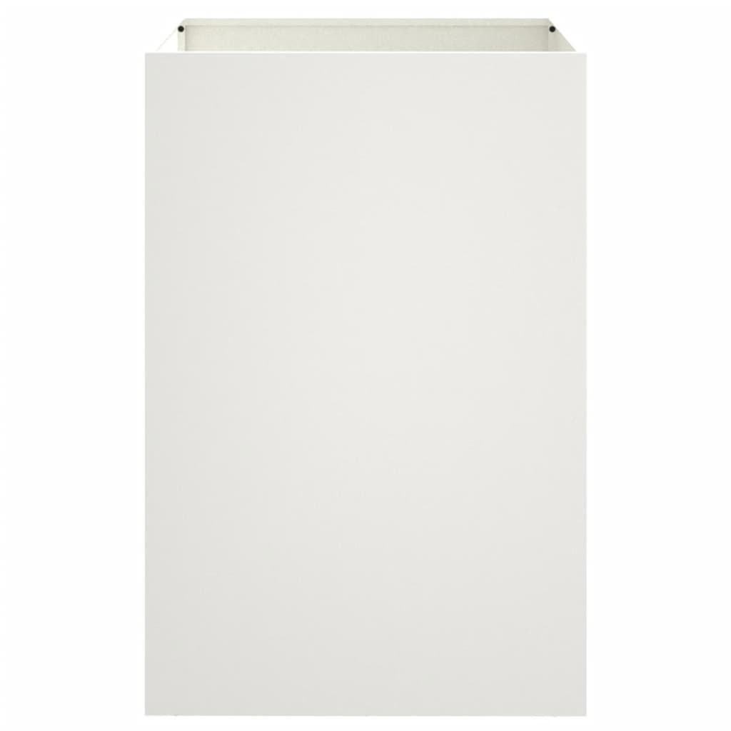 vidaXL Pflanzkübel Weiß 52x48x75 cm Stahl