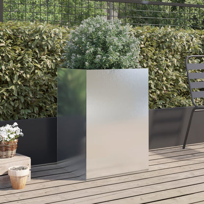 vidaXL Pflanzkübel Silbern 52x48x75 cm Edelstahl