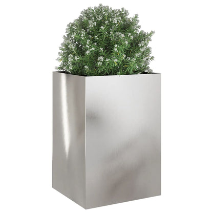 vidaXL Pflanzkübel Silbern 52x48x75 cm Edelstahl