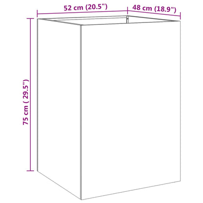 vidaXL Pflanzkübel Silbern 52x48x75 cm Edelstahl