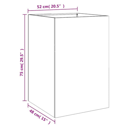 vidaXL Pflanzkübel Silbern 52x48x75 cm Verzinkter Stahl