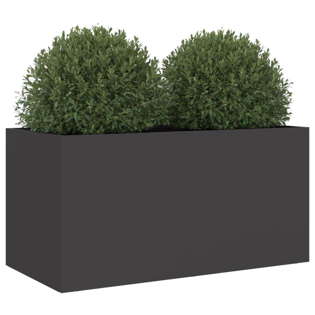 vidaXL Pflanzkübel Schwarz 62x30x29 cm Stahl