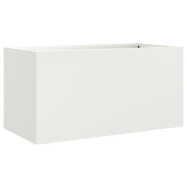 vidaXL Pflanzkübel Weiß 62x30x29 cm Stahl