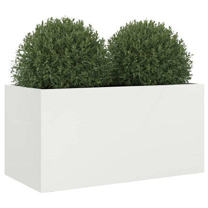 vidaXL Pflanzkübel Weiß 62x30x29 cm Stahl