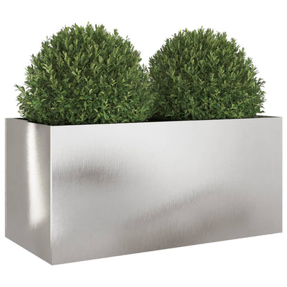 vidaXL Pflanzkübel Silbern 62x30x29 cm Edelstahl