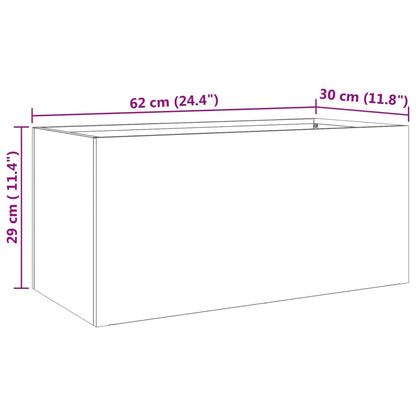 vidaXL Pflanzkübel Silbern 62x30x29 cm Edelstahl
