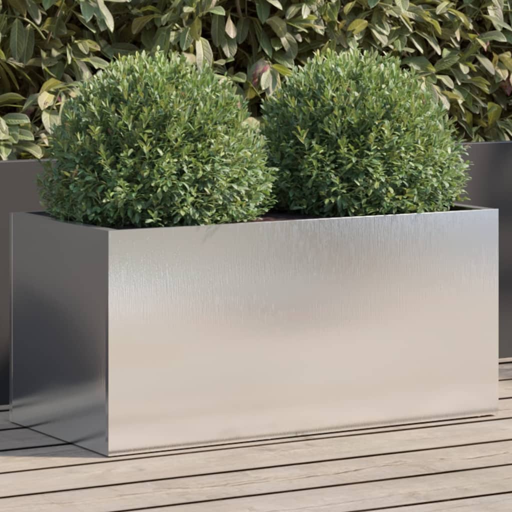 vidaXL Pflanzkübel Silbern 62x30x29 cm Edelstahl