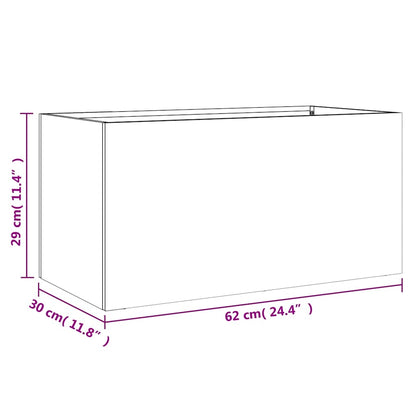 vidaXL Pflanzkübel Silbern 62x30x29 cm Verzinkter Stahl