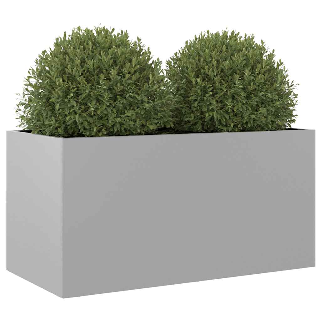 vidaXL Pflanzkübel Silbern 62x30x29 cm Verzinkter Stahl