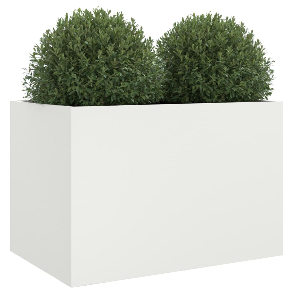 vidaXL Pflanzkübel Weiß 62x40x39 cm Stahl