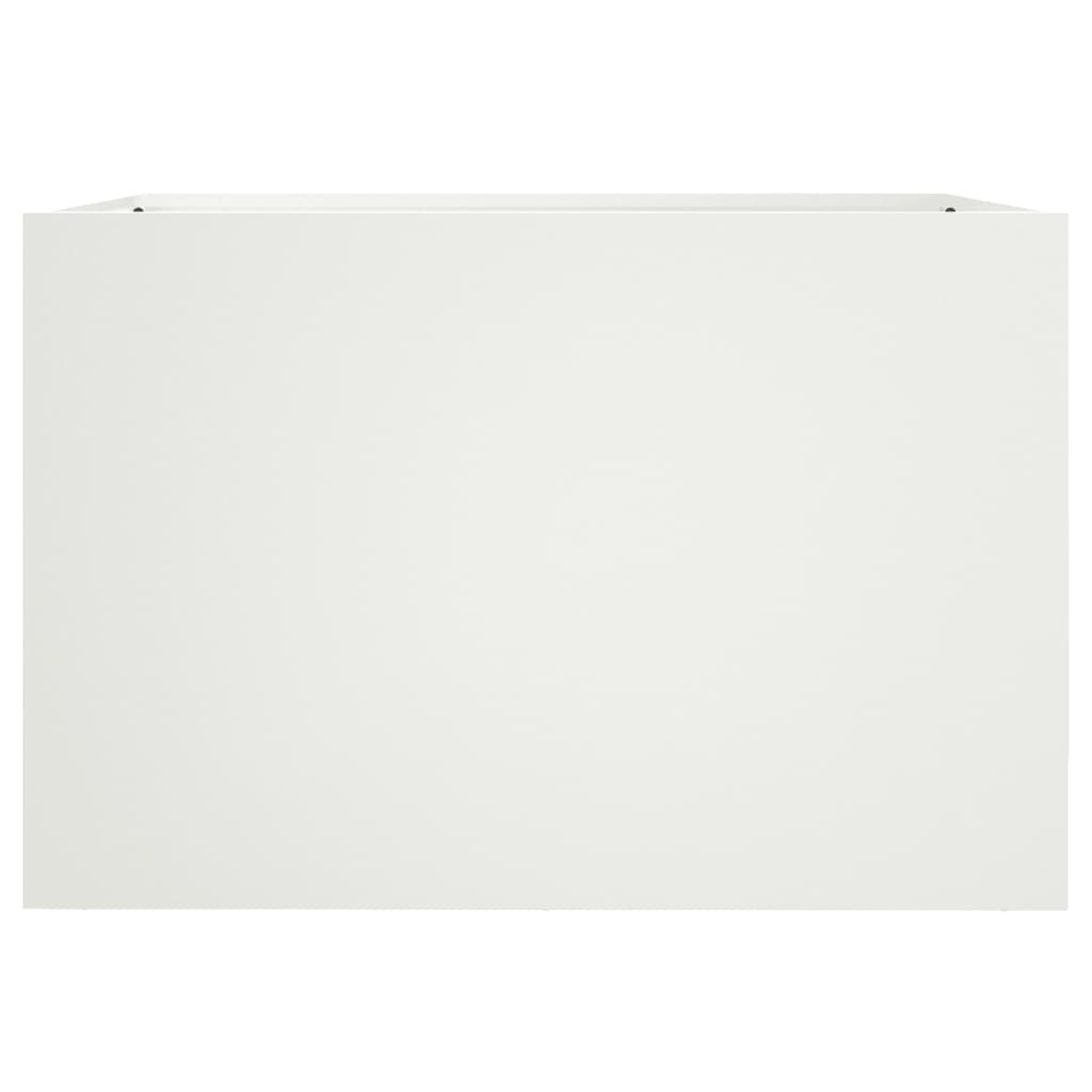 vidaXL Pflanzkübel Weiß 62x40x39 cm Stahl