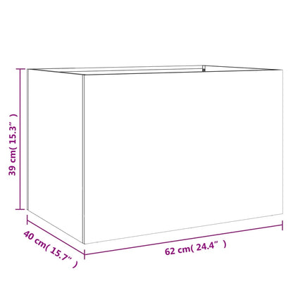 vidaXL Pflanzkübel Weiß 62x40x39 cm Stahl