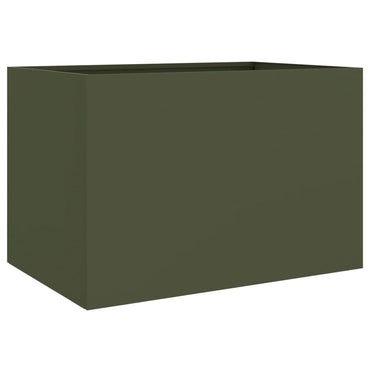 vidaXL Pflanzkübel Olivgrün 62x40x39 cm Stahl