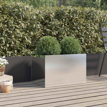 vidaXL Pflanzkübel Silbern 62x40x39 cm Edelstahl