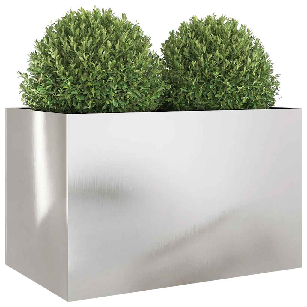 vidaXL Pflanzkübel Silbern 62x40x39 cm Edelstahl