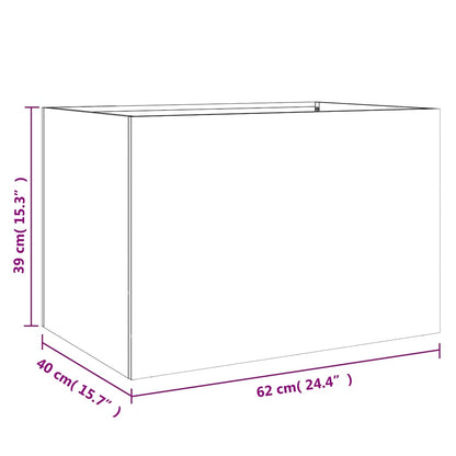 vidaXL Pflanzkübel Silbern 62x40x39 cm Verzinkter Stahl