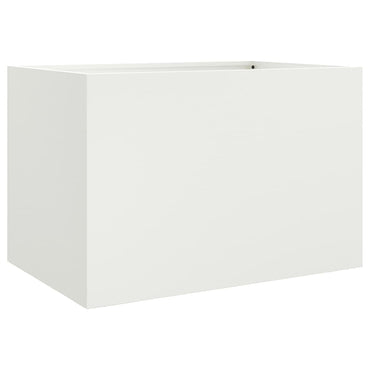 vidaXL Pflanzkübel Weiß 62x47x46 cm Stahl