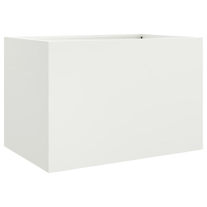 vidaXL Pflanzkübel Weiß 62x47x46 cm Stahl