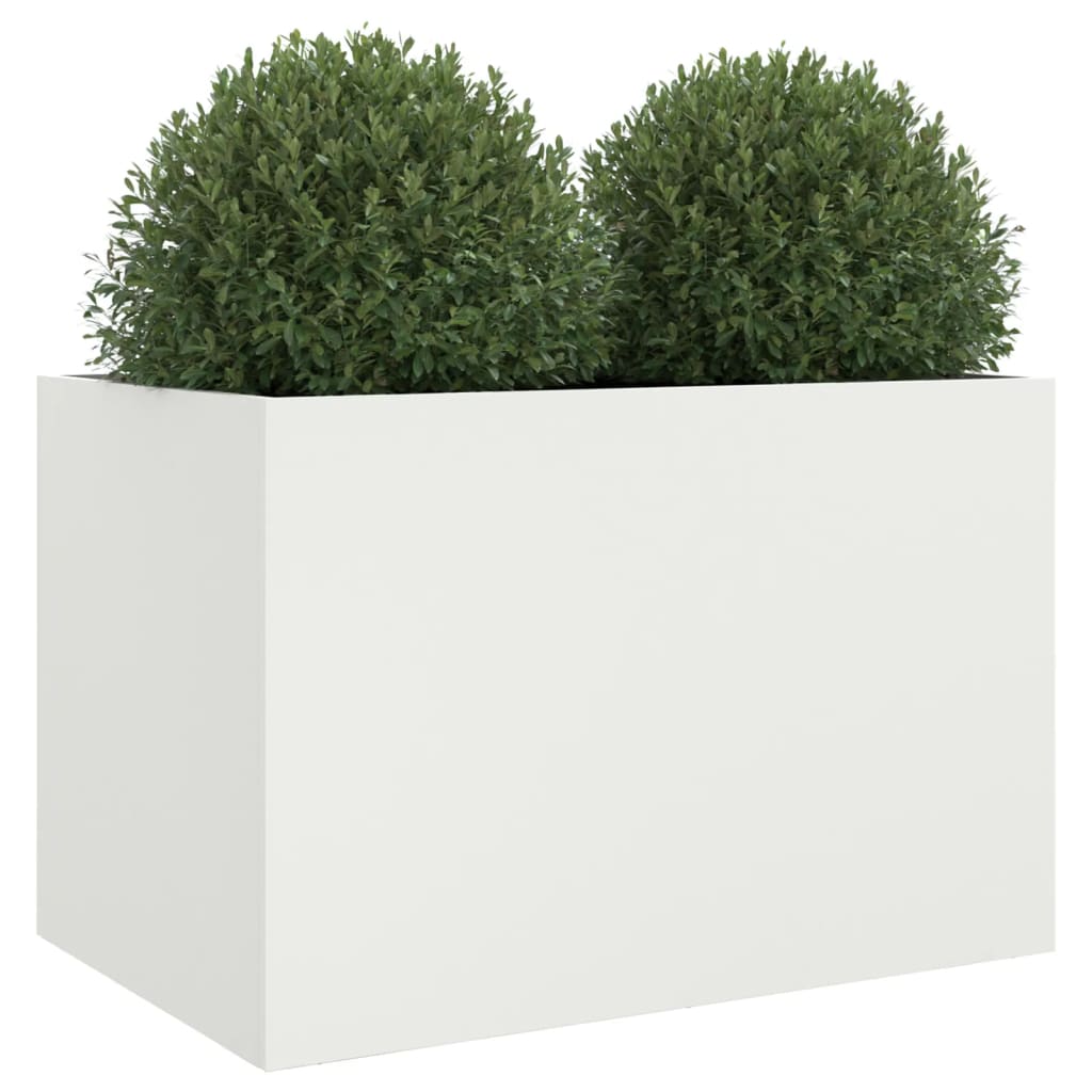 vidaXL Pflanzkübel Weiß 62x47x46 cm Stahl
