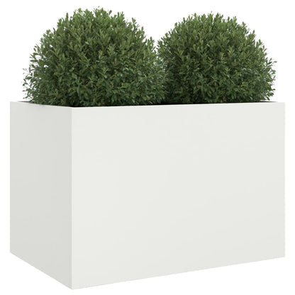 vidaXL Pflanzkübel Weiß 62x47x46 cm Stahl