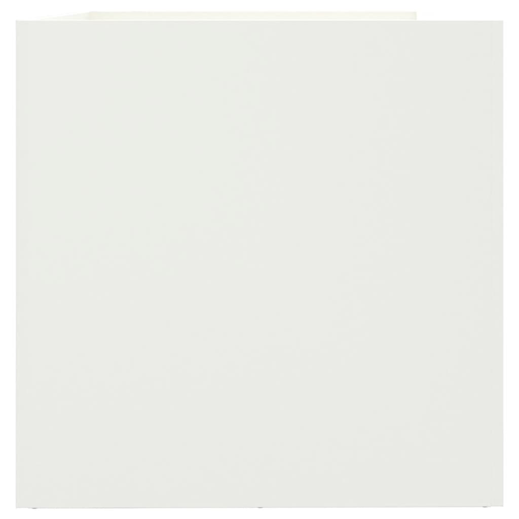 vidaXL Pflanzkübel Weiß 62x47x46 cm Stahl