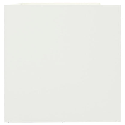 vidaXL Pflanzkübel Weiß 62x47x46 cm Stahl