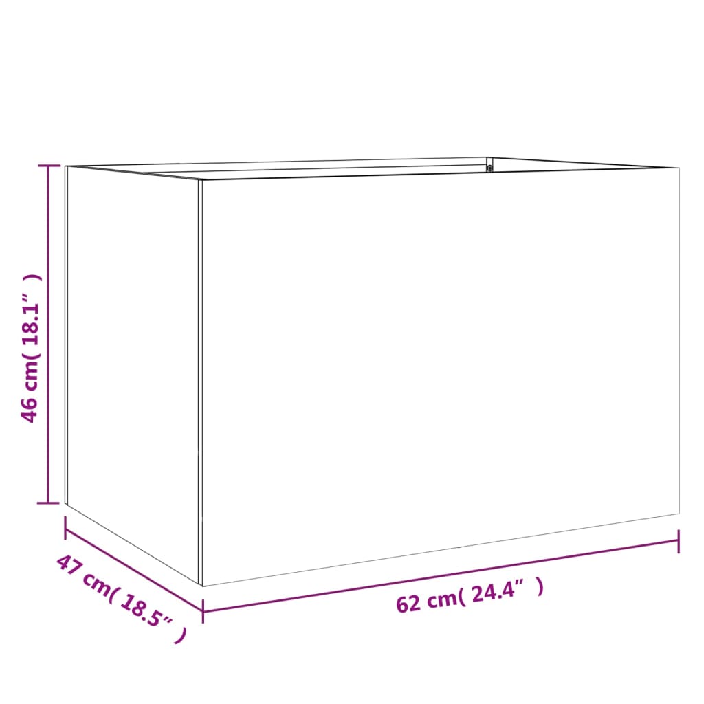 vidaXL Pflanzkübel Anthrazit 62x47x46 cm Stahl