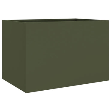 vidaXL Pflanzkübel Olivgrün 62x47x46 cm Stahl