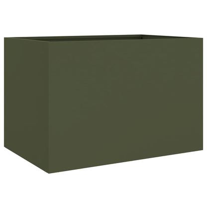 vidaXL Pflanzkübel Olivgrün 62x47x46 cm Stahl