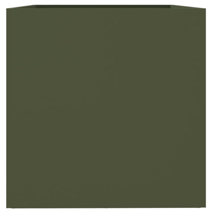 vidaXL Pflanzkübel Olivgrün 62x47x46 cm Stahl