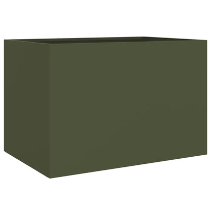 vidaXL Pflanzkübel Olivgrün 62x47x46 cm Stahl