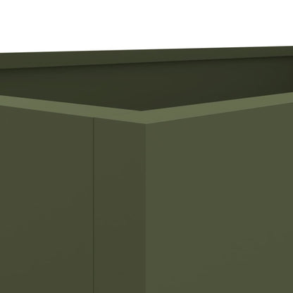 vidaXL Pflanzkübel Olivgrün 62x47x46 cm Stahl