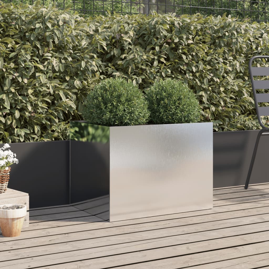 vidaXL Pflanzkübel Silbern 62x47x46 cm Edelstahl