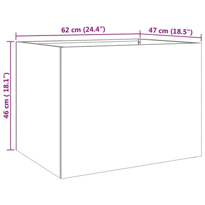 vidaXL Pflanzkübel Silbern 62x47x46 cm Edelstahl