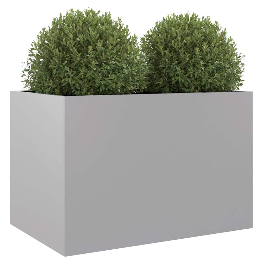vidaXL Pflanzkübel Silbern 62x47x46 cm Verzinkter Stahl