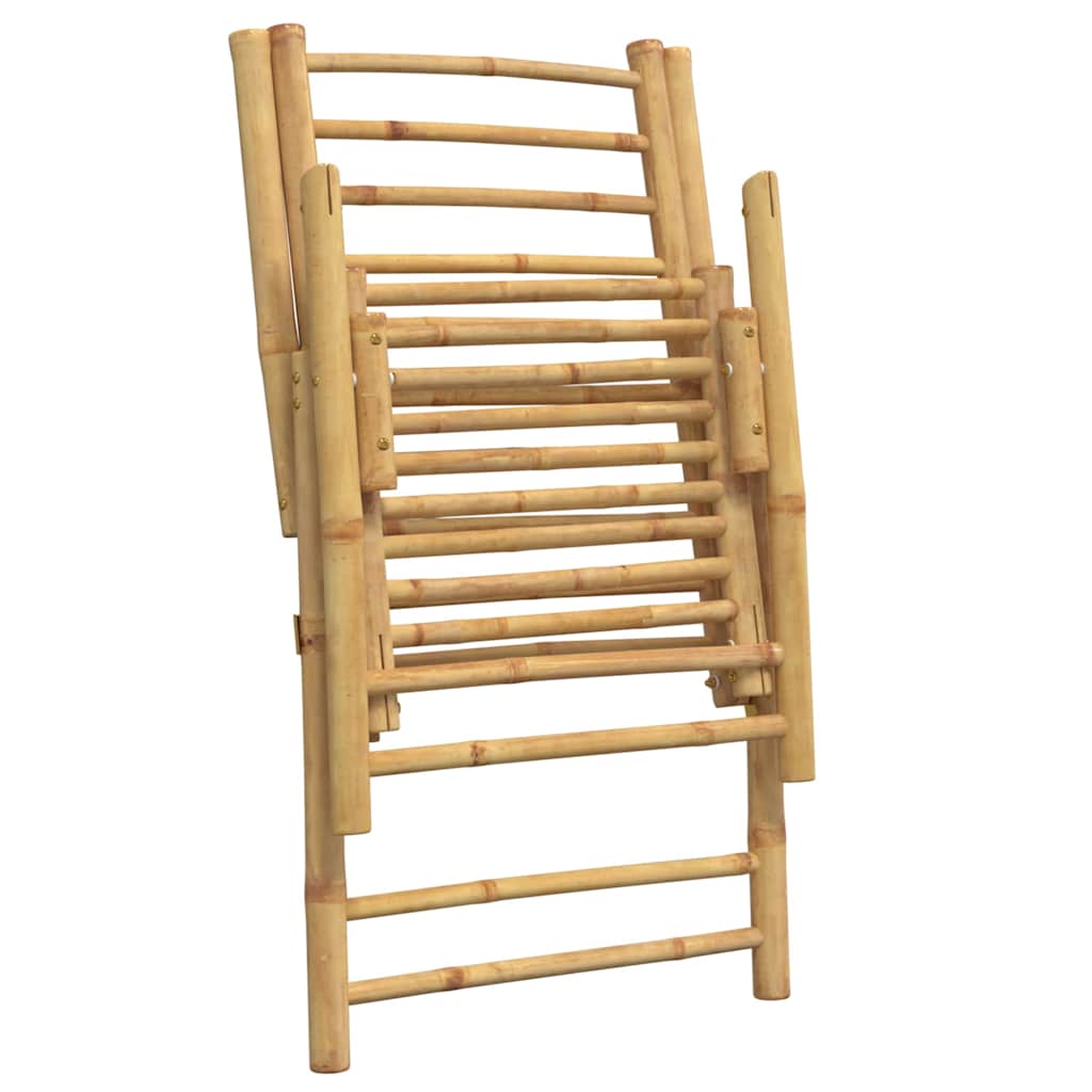 vidaXL Gartenstühle 4 Stk. Verstellbar Klappbar mit Kissen Bambus