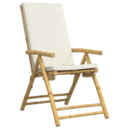 vidaXL Chaises de jardin 6 pcs. Réglables Pliantes avec coussins Bambou