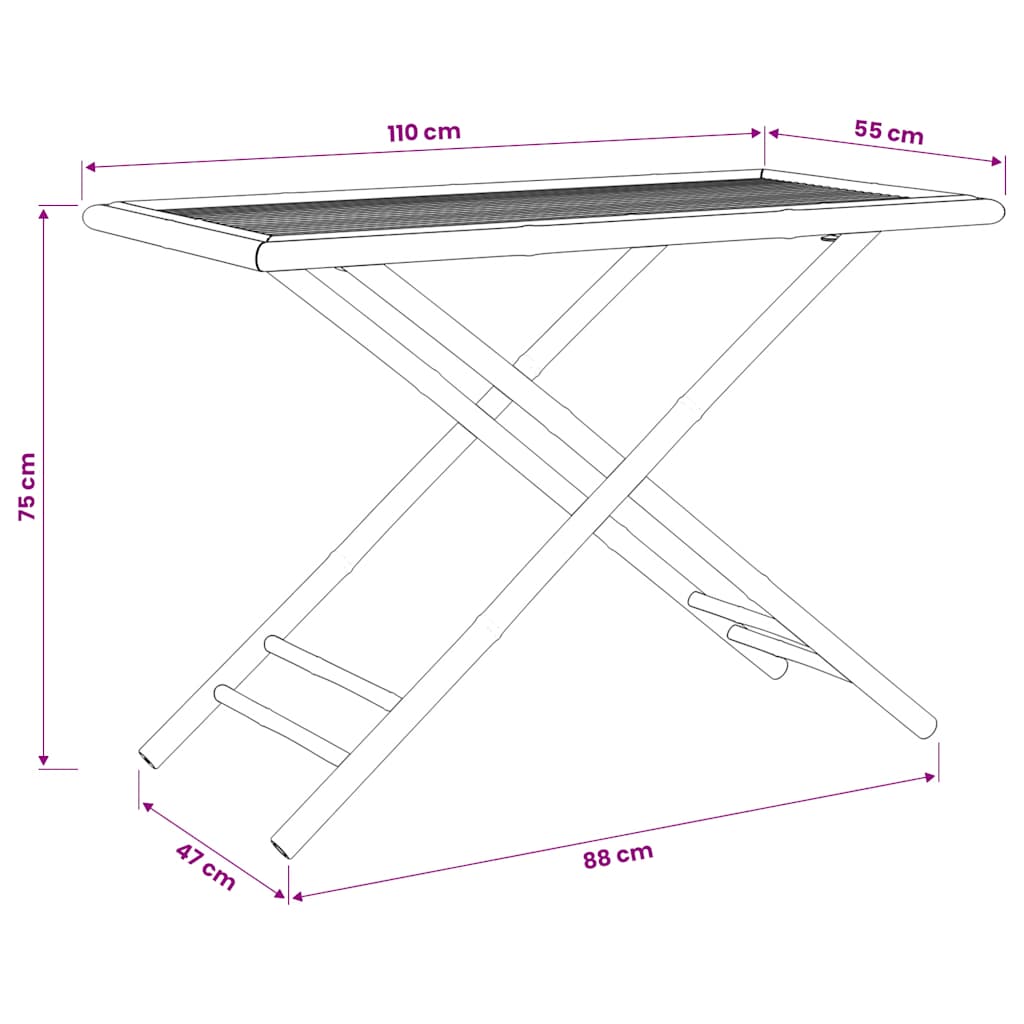 vidaXL 5-tlg. Bistro-Set Klappbar mit Cremeweißen Kissen Bambus