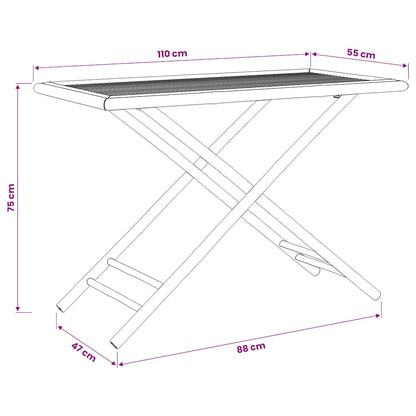 vidaXL 5-tlg. Bistro-Set Klappbar mit Cremeweißen Kissen Bambus