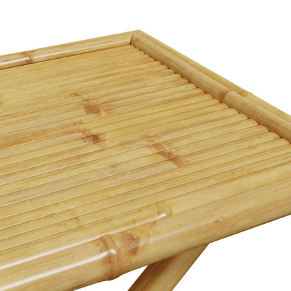 vidaXL 5-tlg. Bistro-Set Klappbar mit Cremeweißen Kissen Bambus
