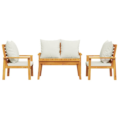 vidaXL 4-tlg. Garten-Lounge-Set mit Kissen Massivholz Akazie
