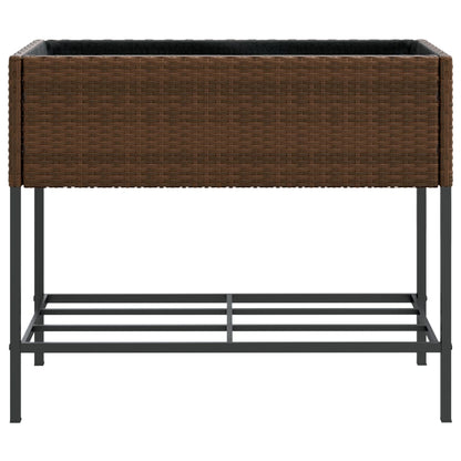 vidaXL Hochbeete mit Ablage 2 Stk. Braun 90x40x75 cm Poly Rattan