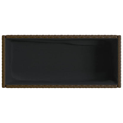 vidaXL Hochbeete mit Ablage 2 Stk. Braun 90x40x75 cm Poly Rattan