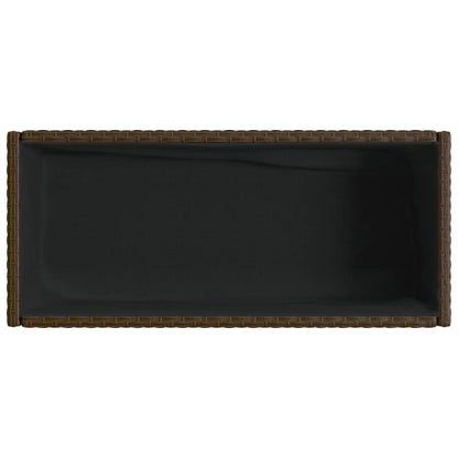vidaXL Jardinières surélevées avec étagère 2 pcs Marron 70x28x70 cm Résine tressée
