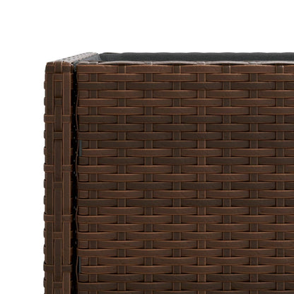 vidaXL Jardinières surélevées avec étagère 2 pcs Marron 70x28x70 cm Résine tressée