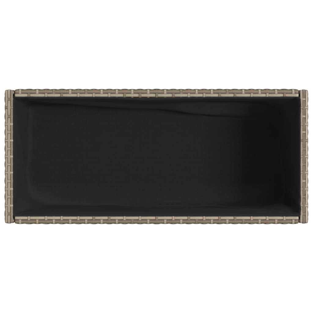 vidaXL Hochbeete mit Ablage 2 Stk. Grau 70x28x70 cm Poly Rattan