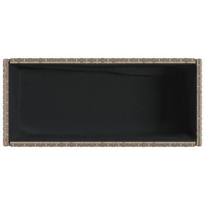 vidaXL Hochbeete mit Ablage 2 Stk. Grau 70x28x70 cm Poly Rattan