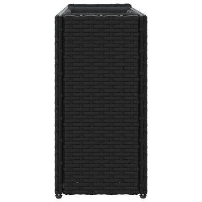 vidaXL Jardinière avec 2 pots 2 pcs Noir 90x20x40 cm Résine tressée
